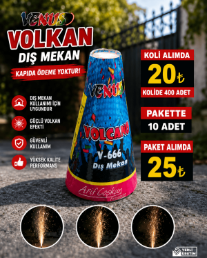 Düğün girişinde kullanılan dış mekan volkan görseli